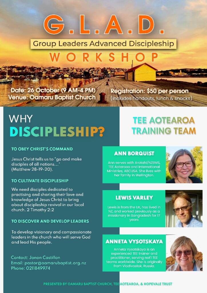 discipleship workshop oamaru